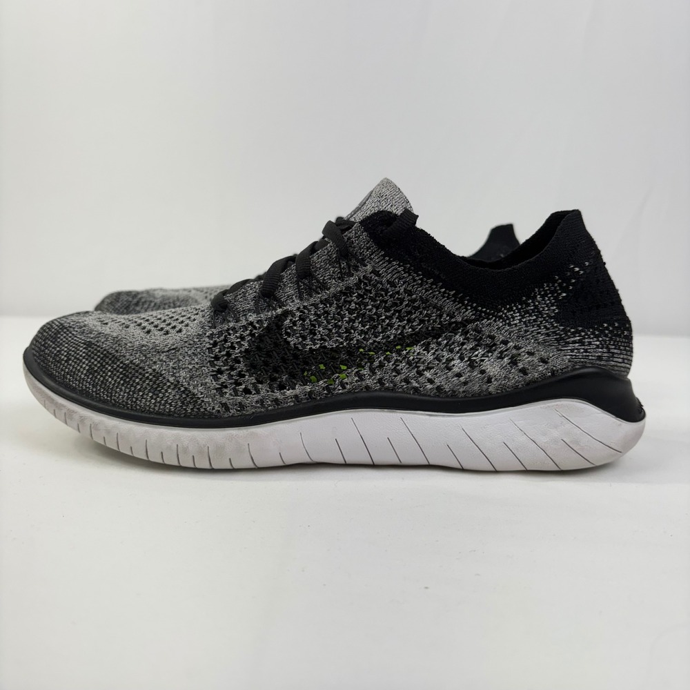 Nike Free RN Flyknit 2018 Womens Running Shoes Black White Oreo Size 8.5